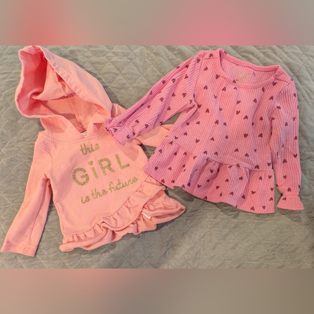 18M Pink Heart Patterned Kids Top